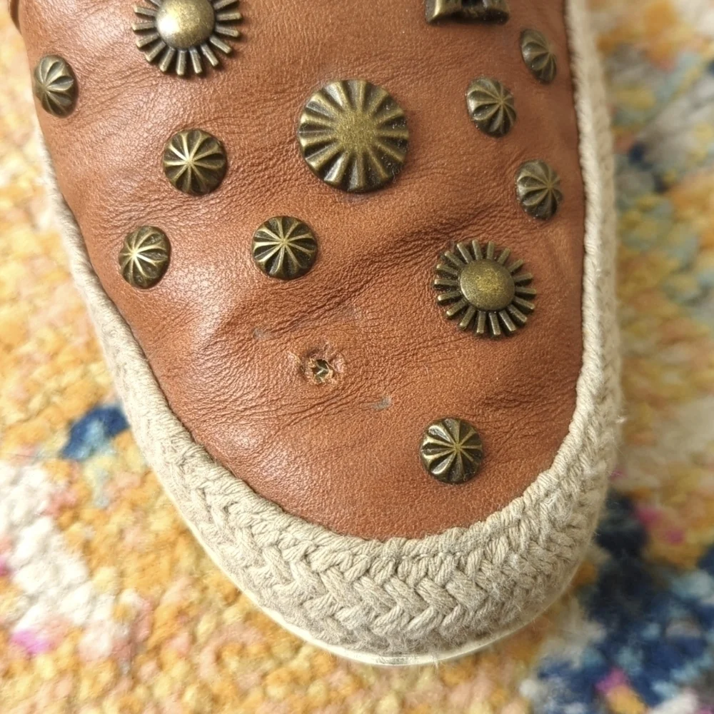 Donald J. Pliner Pamela Embellished Leather Espadrille Slip-On Sneakers 6.5